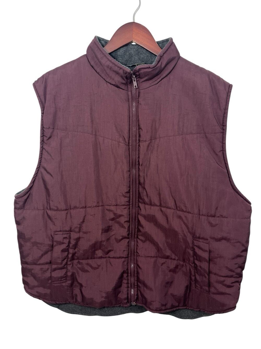 Naturalife Vest Men's XXL Burgundy Fleece Lined Outdoor Nature Hiking Heritage